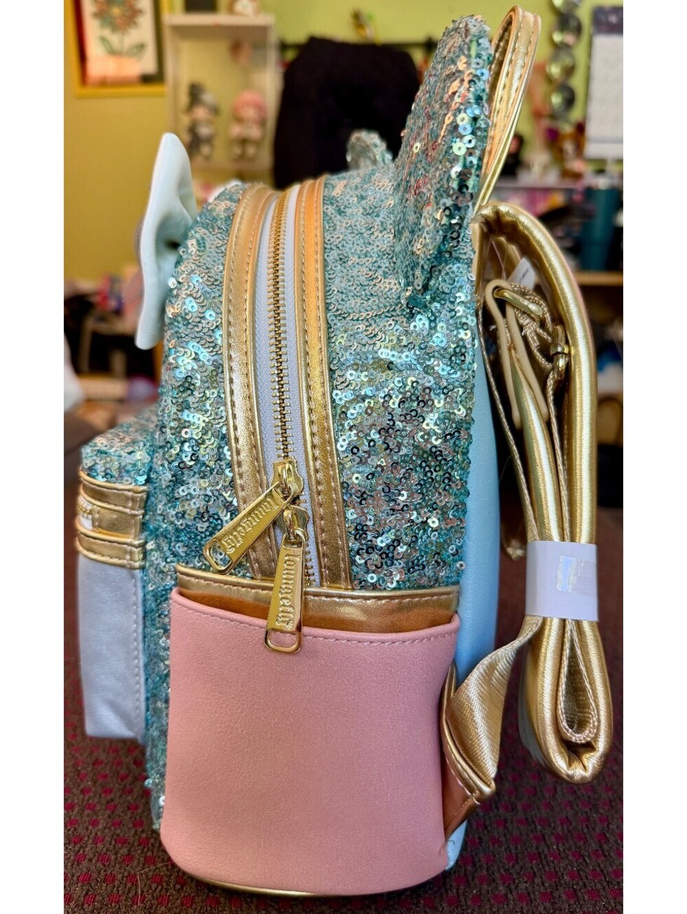 Loungefly Minnie Main Attraction King Arthur Carrousel Backpack + Ears SET NWT - Picture 12 of 14